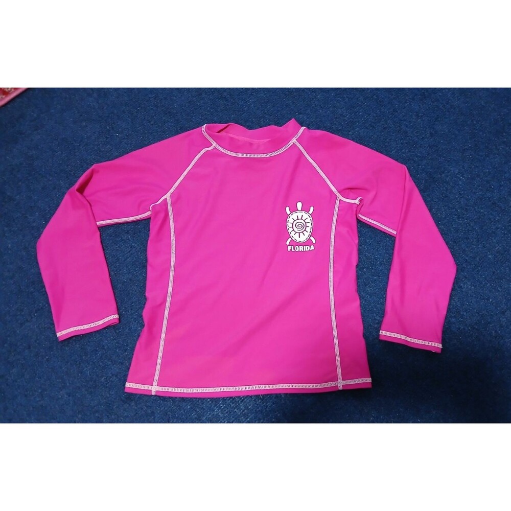 Coastalista Little Girls Pink Beach Swim Shirt Turtle Florida   Small